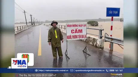 Mưa lớn gây ngập cục bộ một số tuyến đường tại Quảng Trị