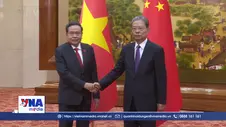Chủ tịch Quốc hội Trần Thanh Mẫn hội đàm với Ủy viên trưởng Nhân đại toàn quốc Trung Quốc Triệu Lạc Tế