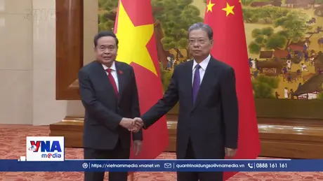 Chủ tịch Quốc hội Trần Thanh Mẫn hội đàm với Ủy viên trưởng Nhân đại toàn quốc Trung Quốc Triệu Lạc Tế