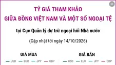 (Interactive) Tỷ giá trung tâm ngày 14/10/2026: 1 USD = 25.646 VND