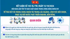 Kết luận số 105-KL/TW về thu hút và trọng dụng nhân tài trong các ngành, lĩnh vực mũi nhọn, phục vụ đất nước phát triển nhanh, bền vững: Quan điểm