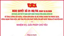 Nghị quyết số 31-NQ/TW về tăng cường xây dựng, chỉnh đốn Đảng và hệ thống chính trị trong sạch, vững mạnh toàn diện, đáp ứng yêu cầu phát triển của đất nước trong kỷ nguyên mới: Nhiệm vụ, giải pháp chủ yếu